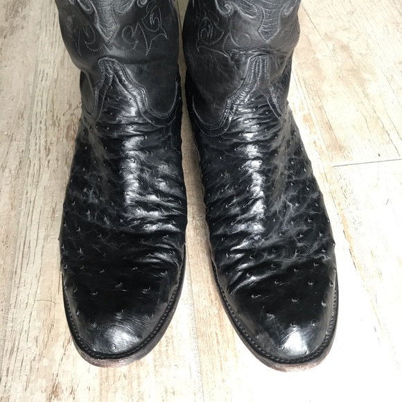Lucchese Men's Full-Quill Ostrich Roper Boots - Picture 5 of 15